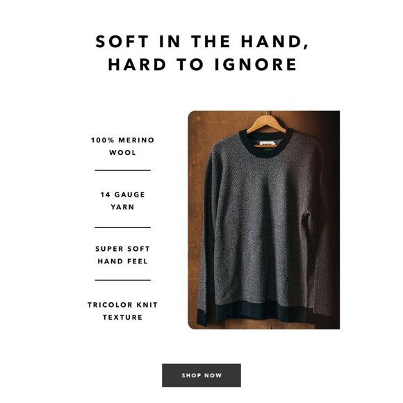 Taylor Stitch Wool Everett Sweater NAVY Birdseye Soft Rib Mens Sz 44 XL $178 - Picture 5 of 11